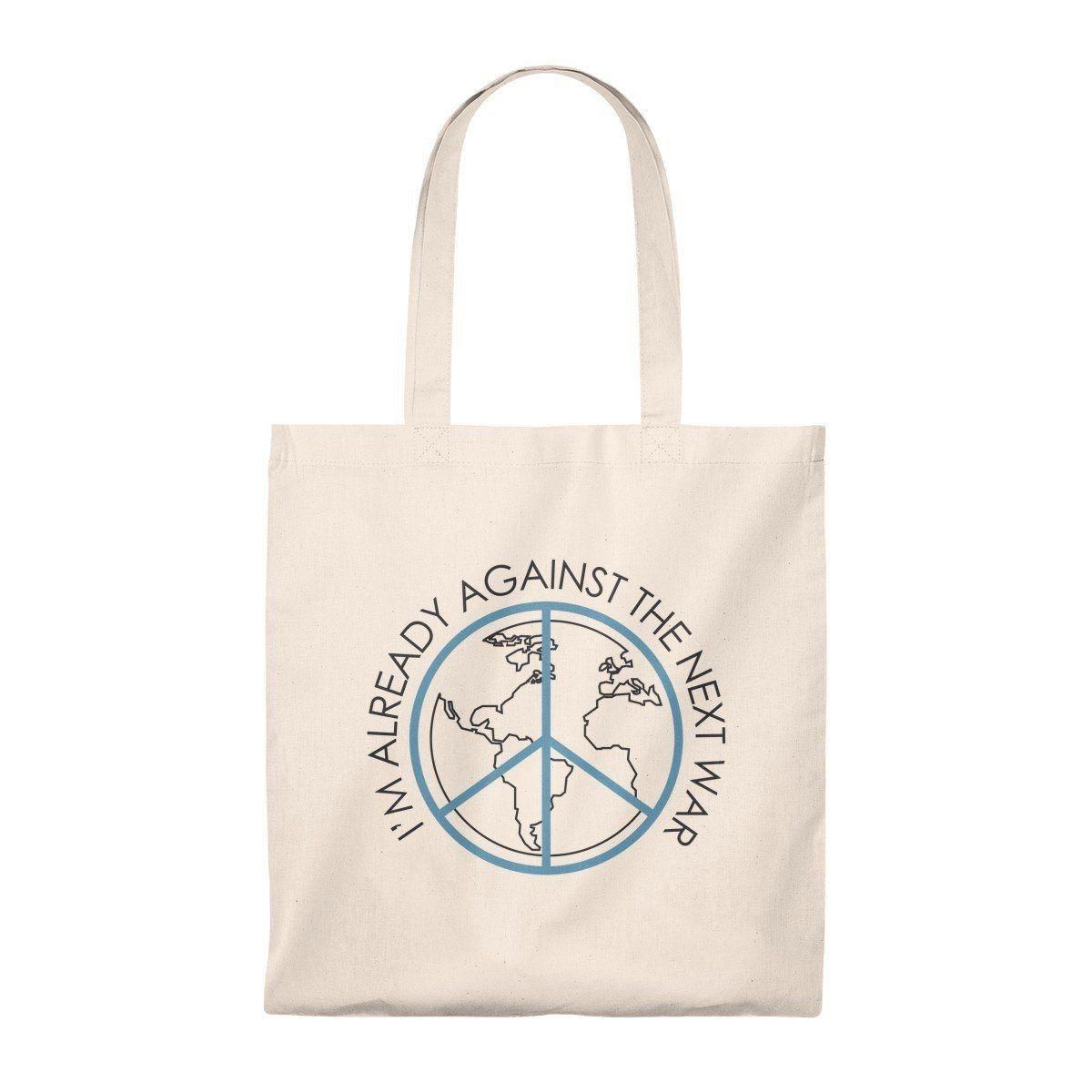 I'M Ready Against Next War Peace Sign Printed Tote Bag