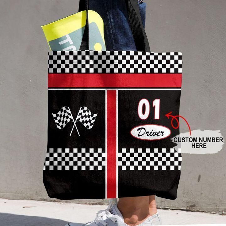 Custom Number Love Racing Tote Bag
