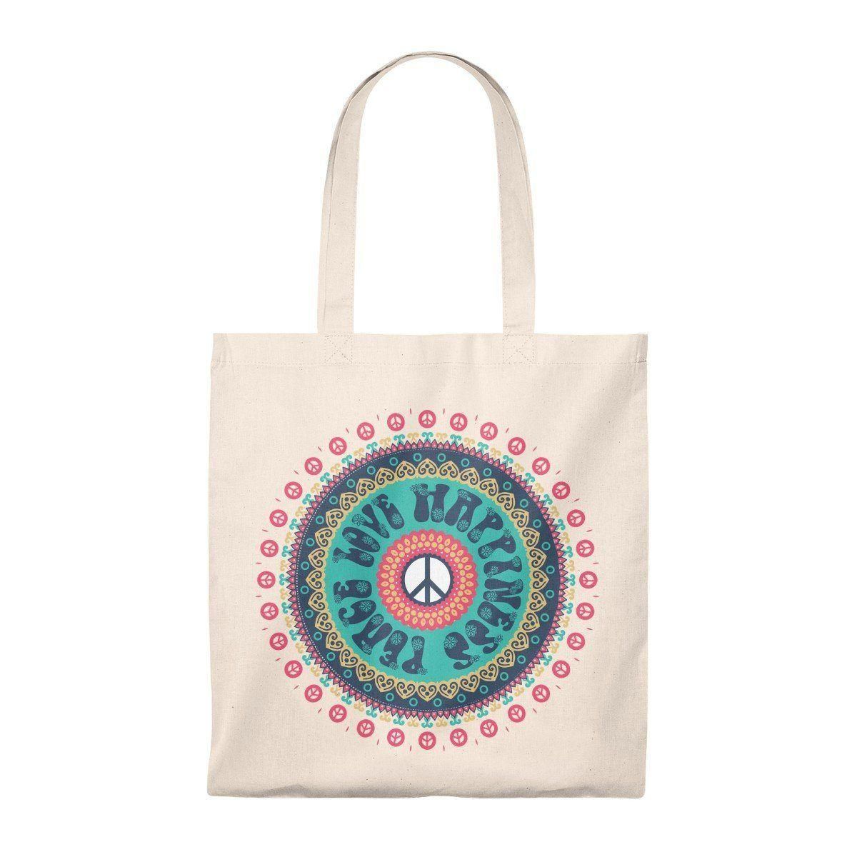Peace Love Happiness Tote Bag