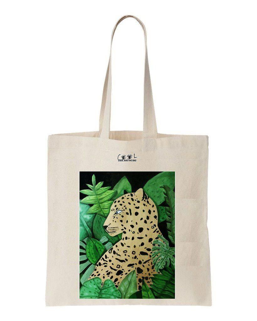 Panther In Forest Printed Tote Bag Birthday Gift For Girls