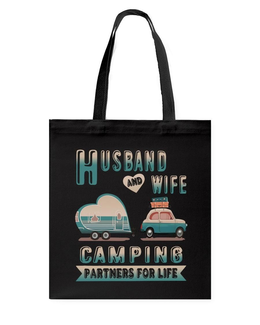 Valentine Day Gift Husband And Wife Camping Printed Tote Bag