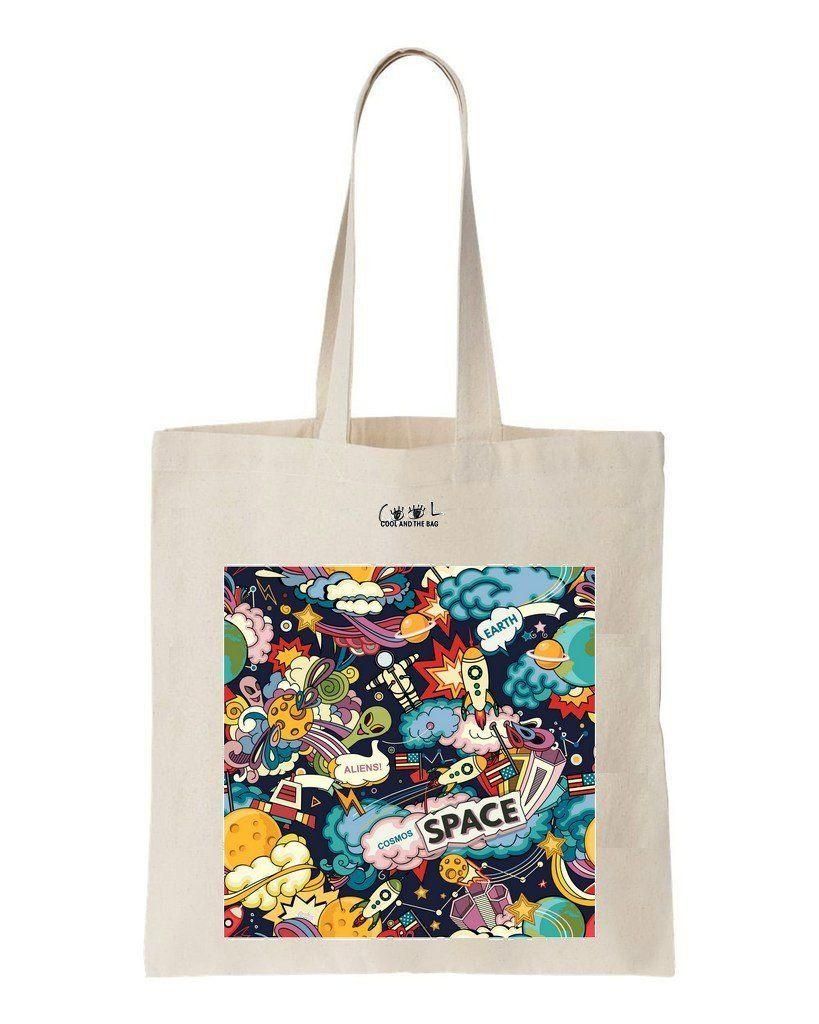 Colorful Space Art Printed Tote Bag Gift For Girl