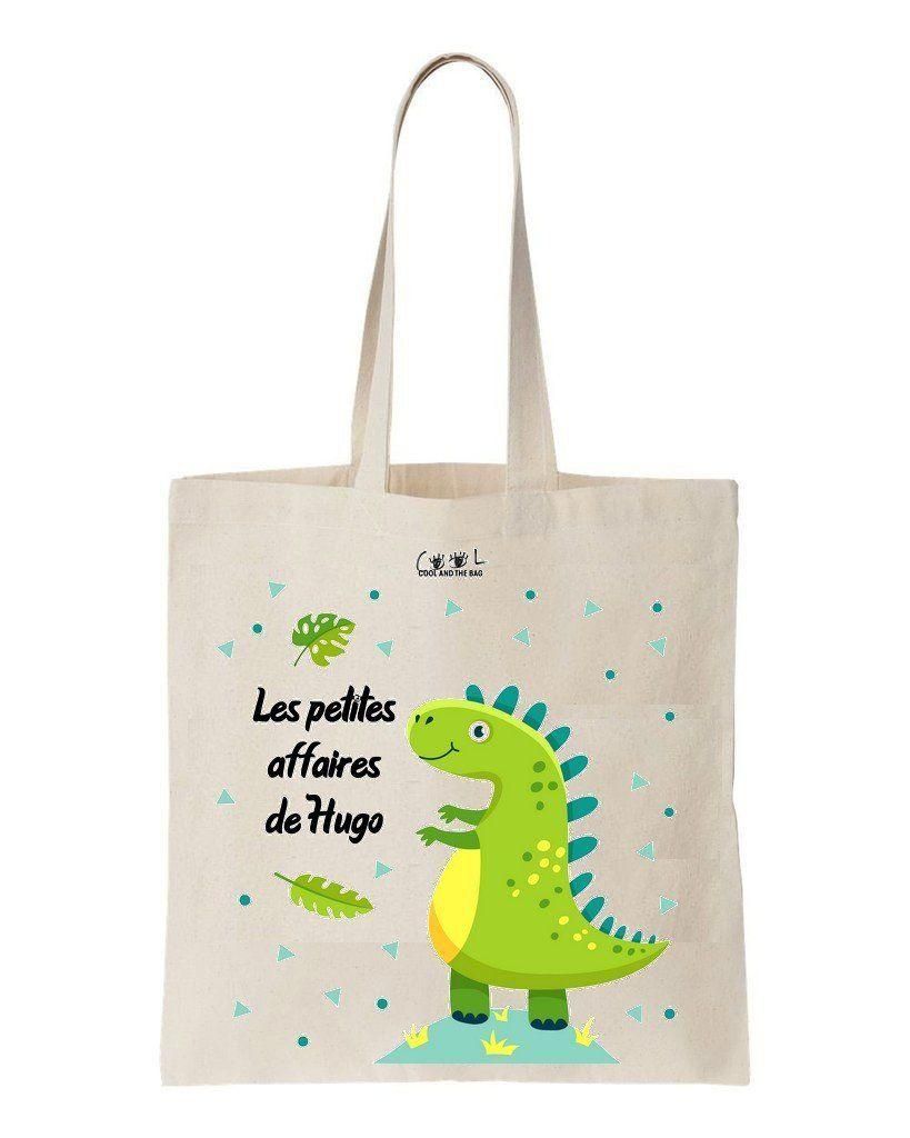 Cute Green Dino Printed Tote Bag Birthday Gift For Girl