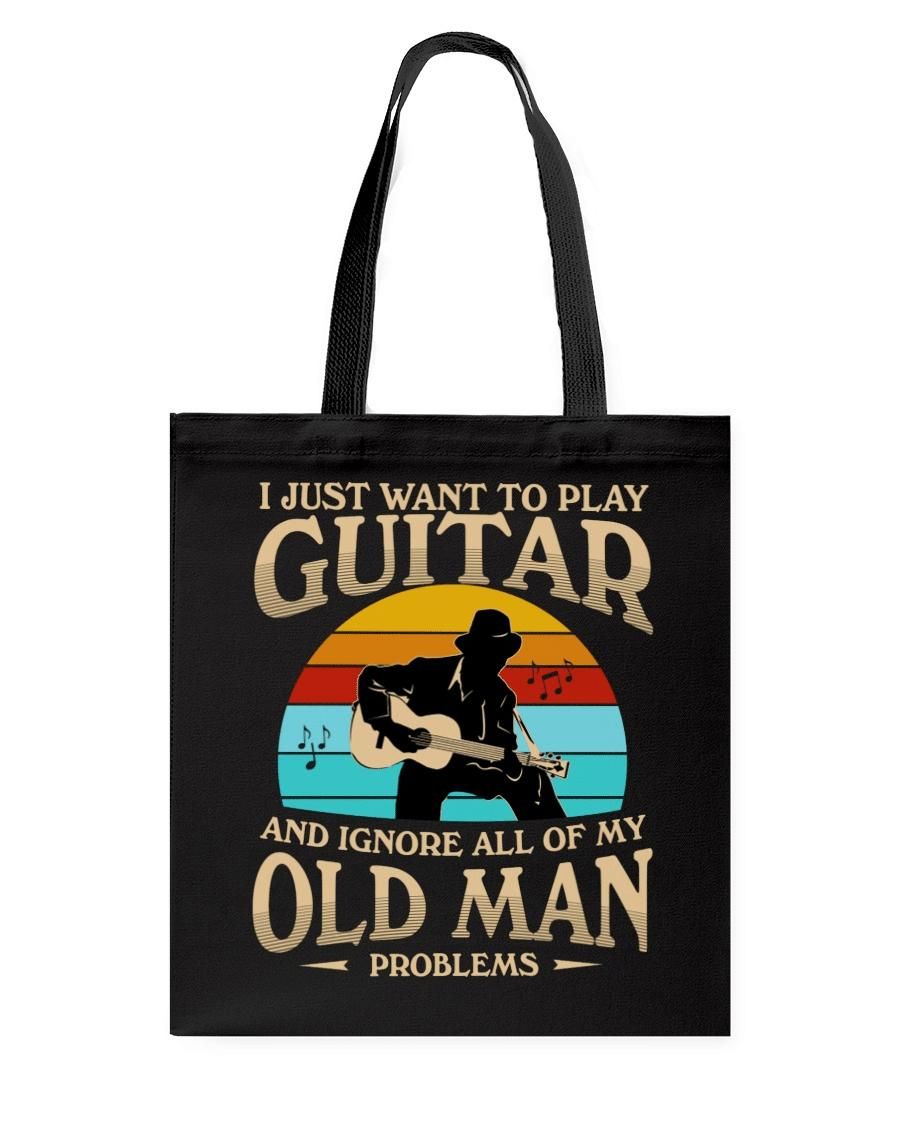 Play Guitar And Ignore All Of My Old Man Problems Retro Tote Bag