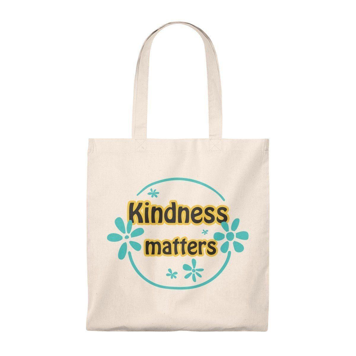 Kindness Matters Blue Art Printed Tote Bag