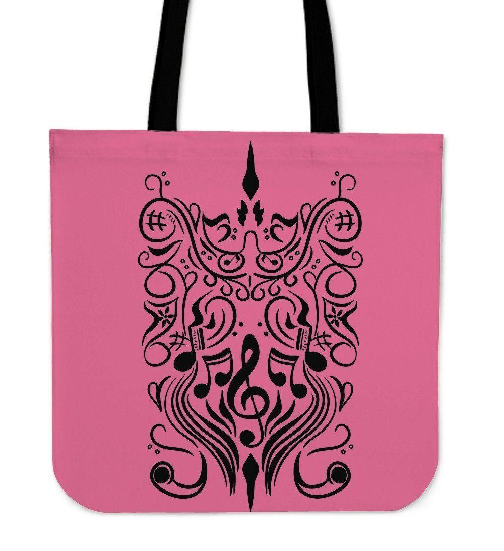 Art Nouveau Music Notes Pink Tote Bag
