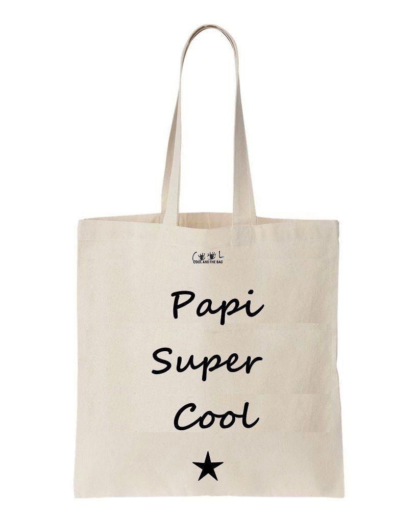 Papi Super Cool Printed Tote Bag Birthday Gift For Girl