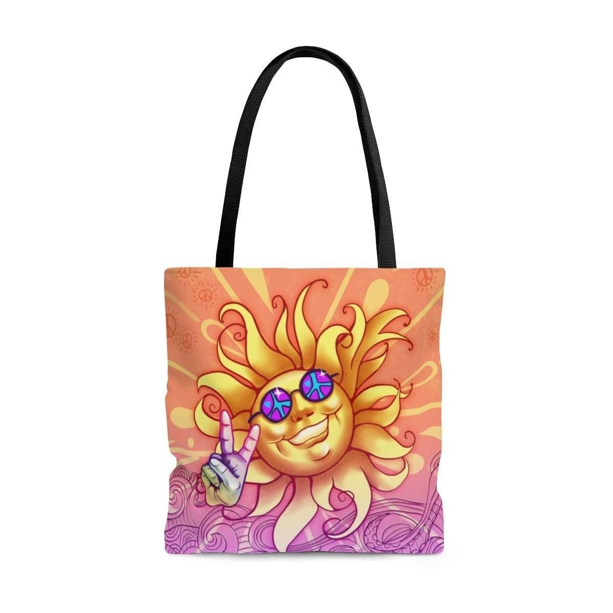 Peace Out Smiling Sun Tote Bag