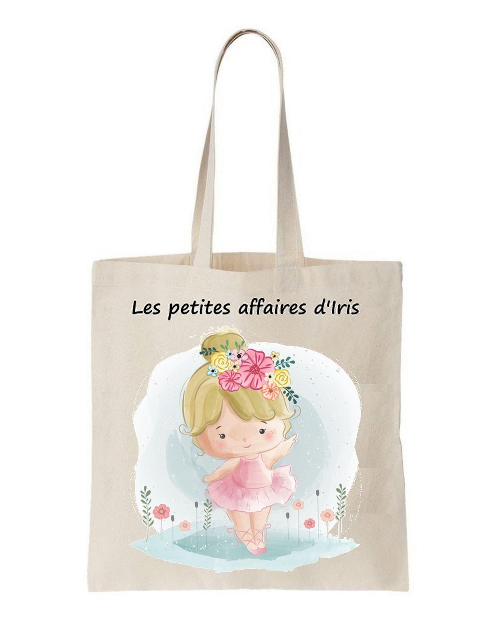 Cute Baby Girl With Flowers Printed Tote Bag Birthday Gift For Girls