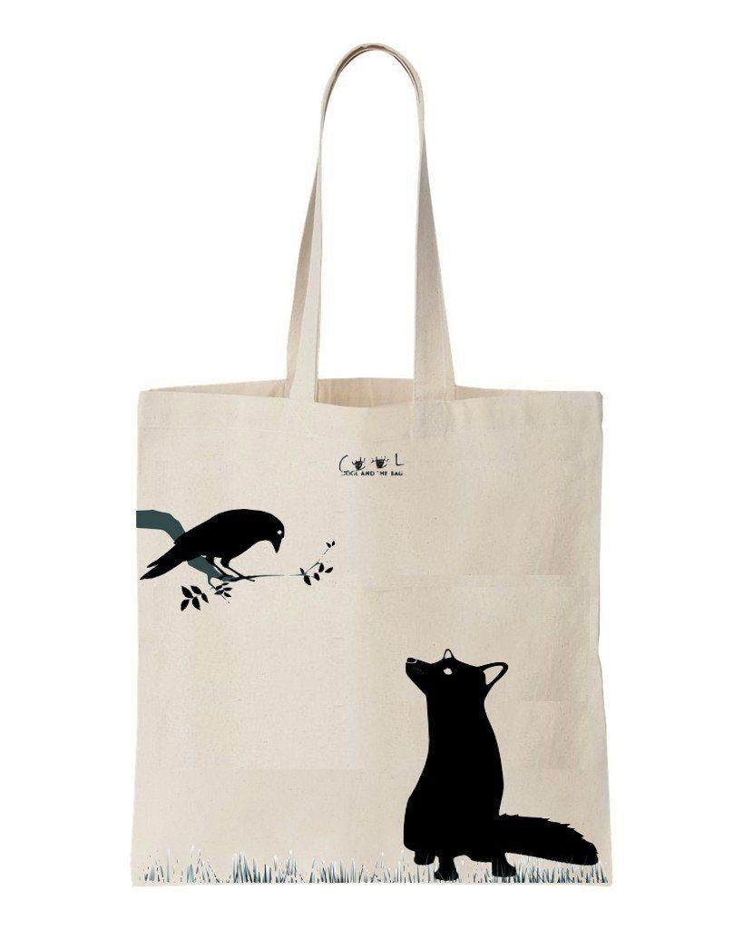 Black Raven On Branch Tree Printed Tote Bag Gift For Girls