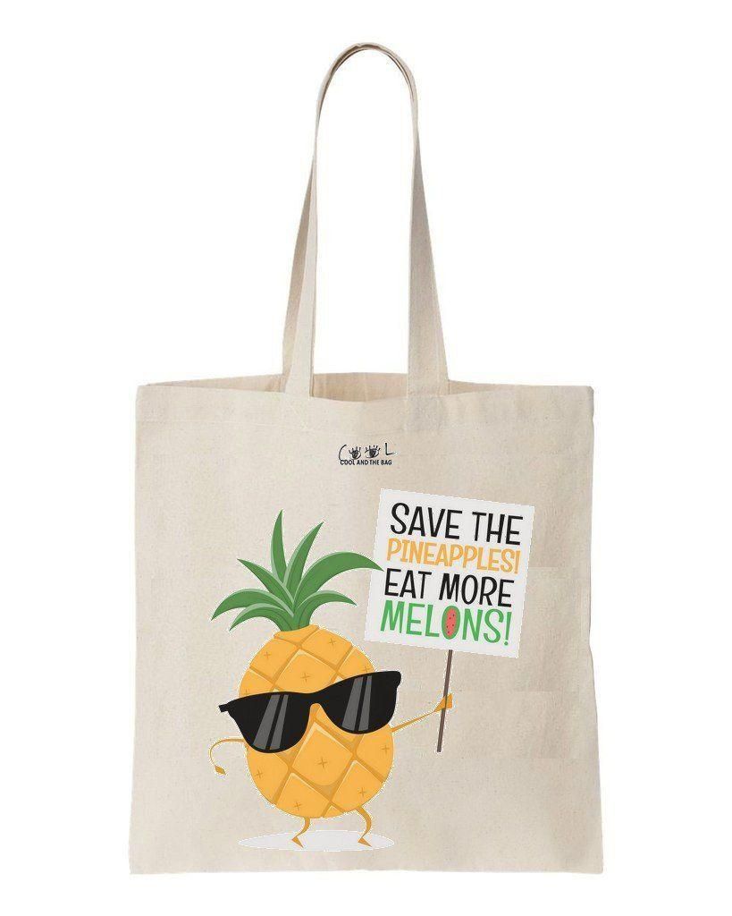 Save The Pineapplest Eat More Melons Printed Tote Bag Birthday Gift For Girl