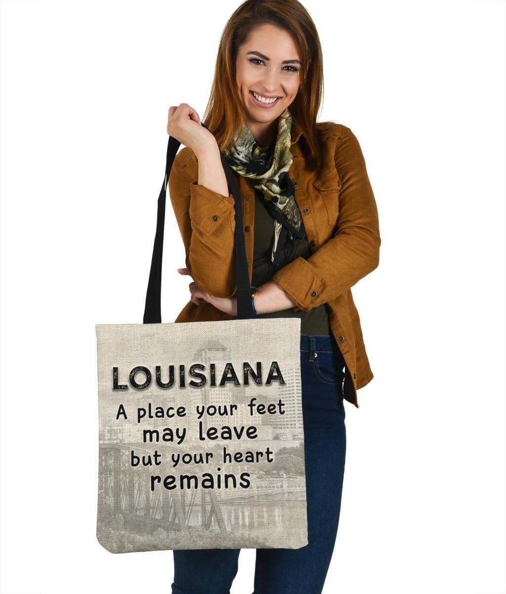 Louisiana A Place Your Feet Leave Your Heart Remains Tote Bag