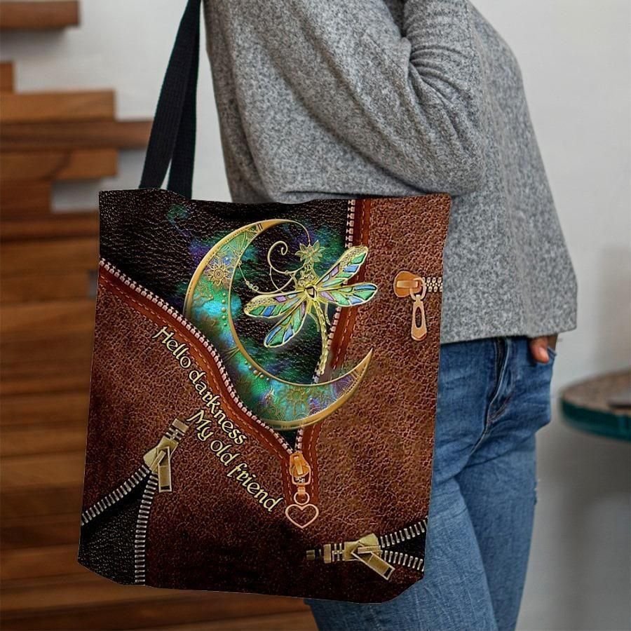 Love Dragonfly Leather Fake Printed Tote Bag