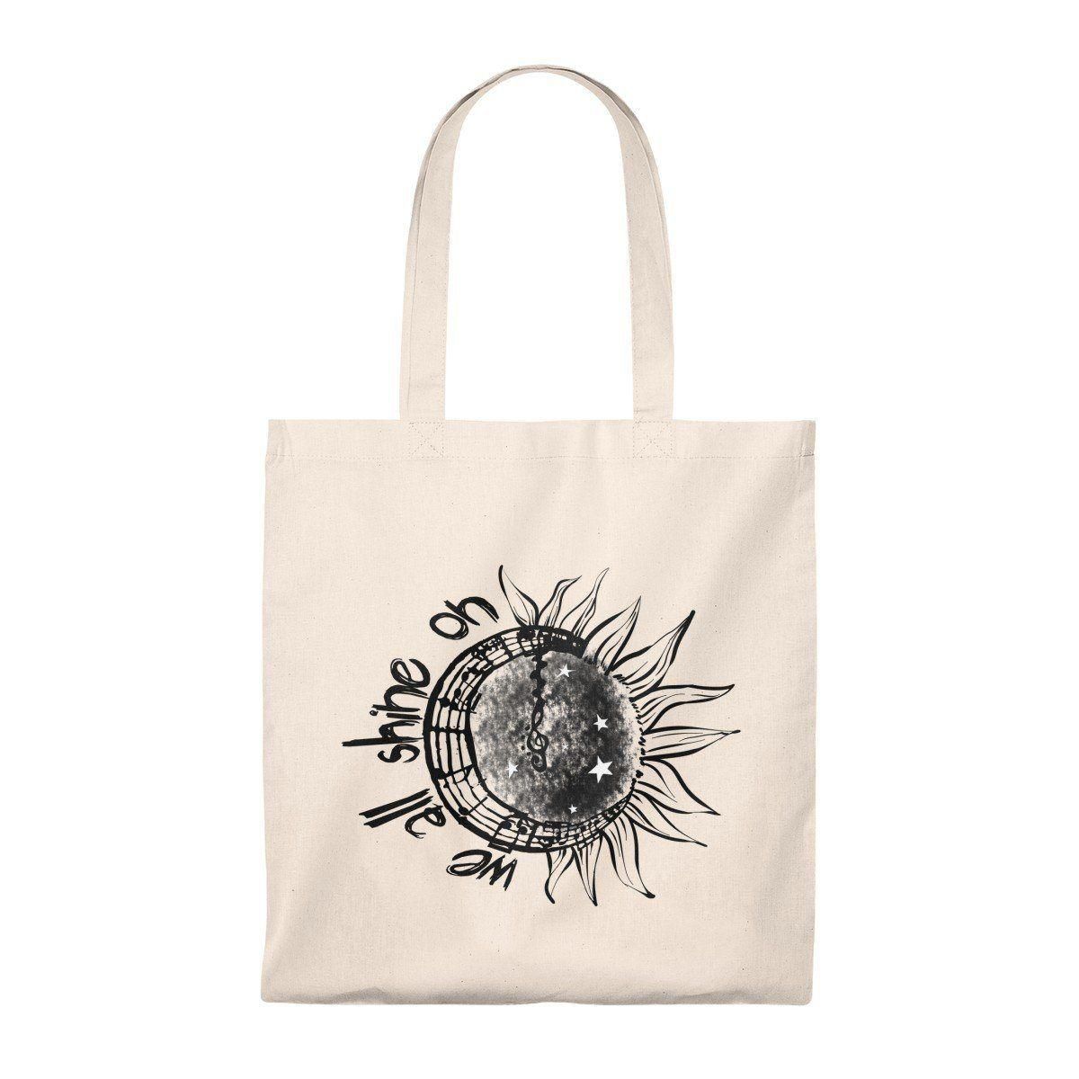 We Shine On Grey Sunflower Earth Printed Tote Bag