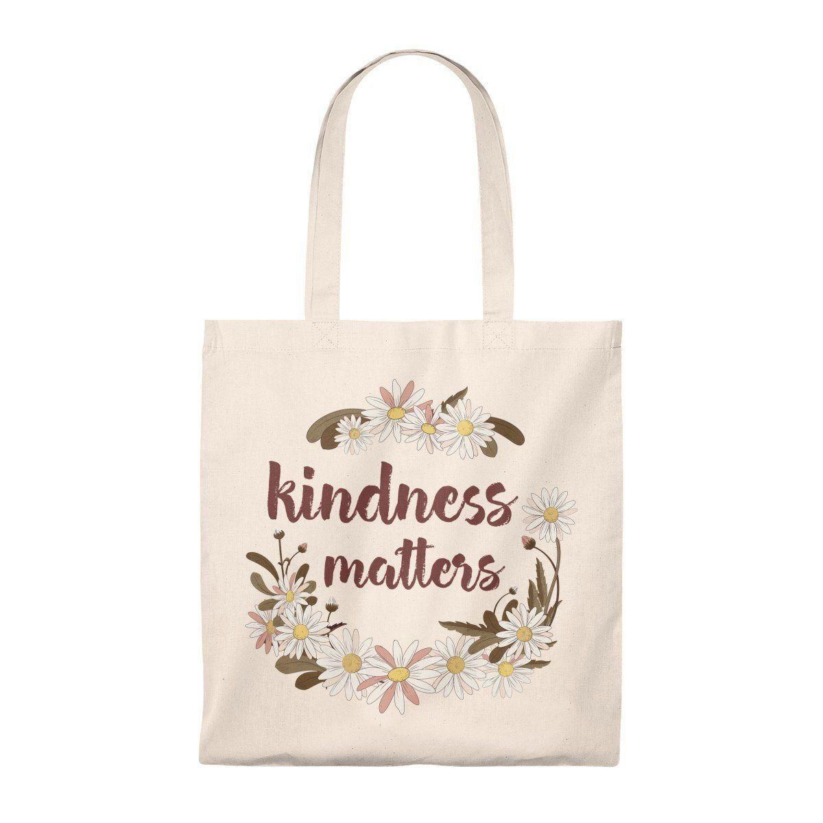 Kindness Matters Circle Flowers Printed Tote Bag