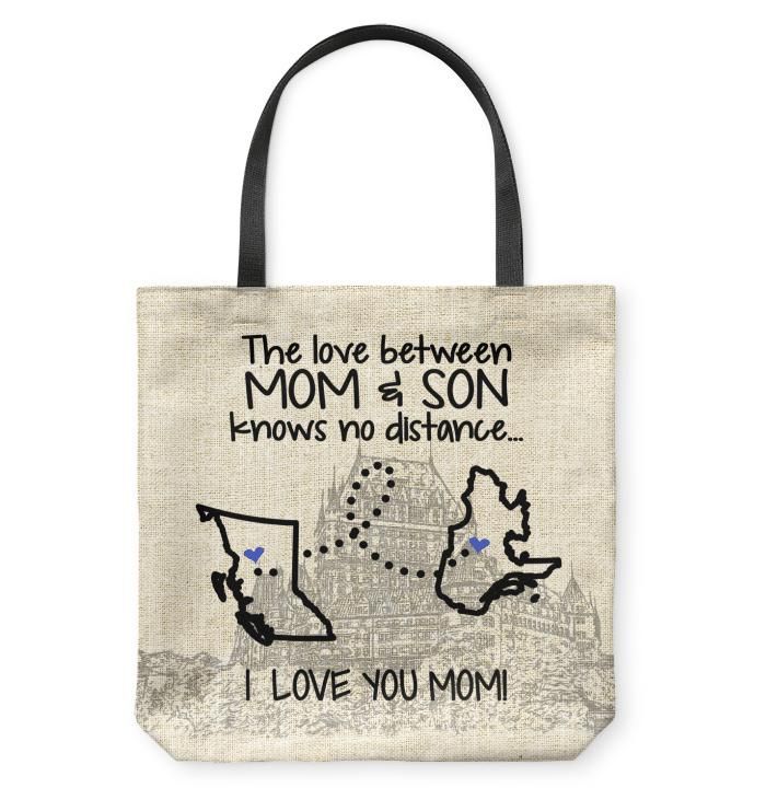 Quebec British Columbia The Love Between Mom And Son Tote Bag