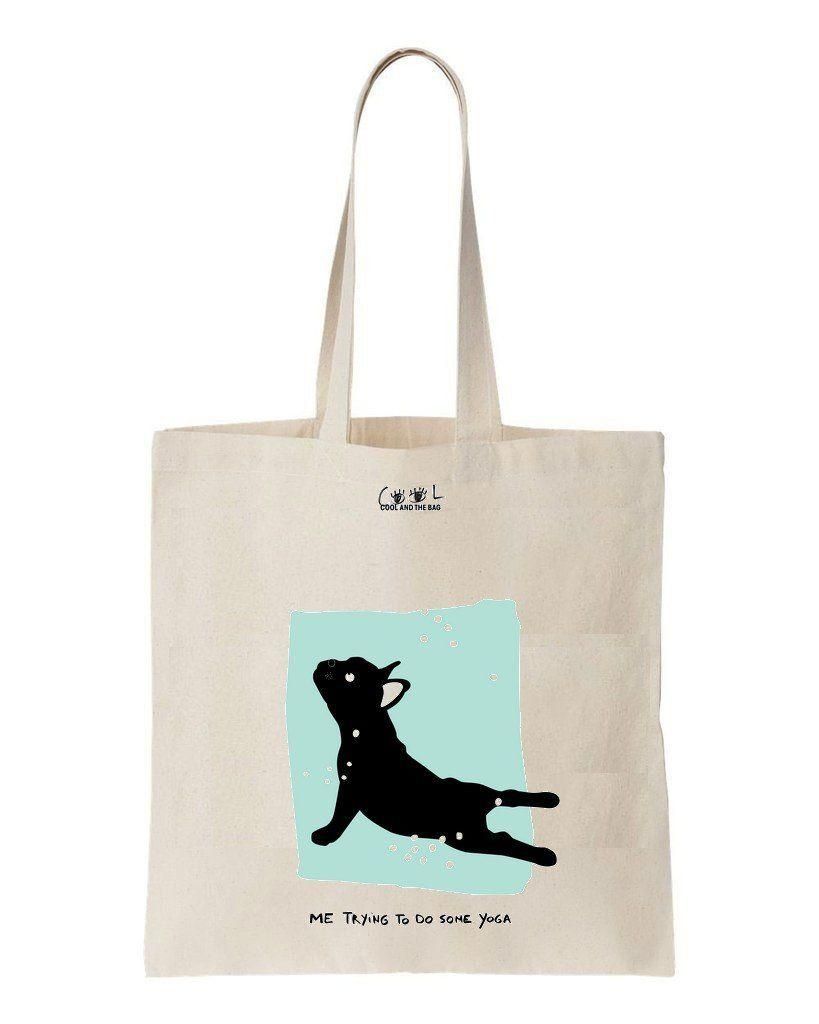 Dog Doing Yoga Printed Tote Bag Gift For Dog Lovers