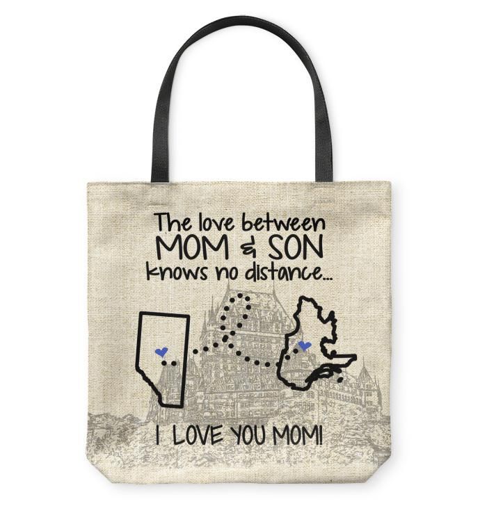 Quebec Alberta The Love Between Mom And Son Tote Bag