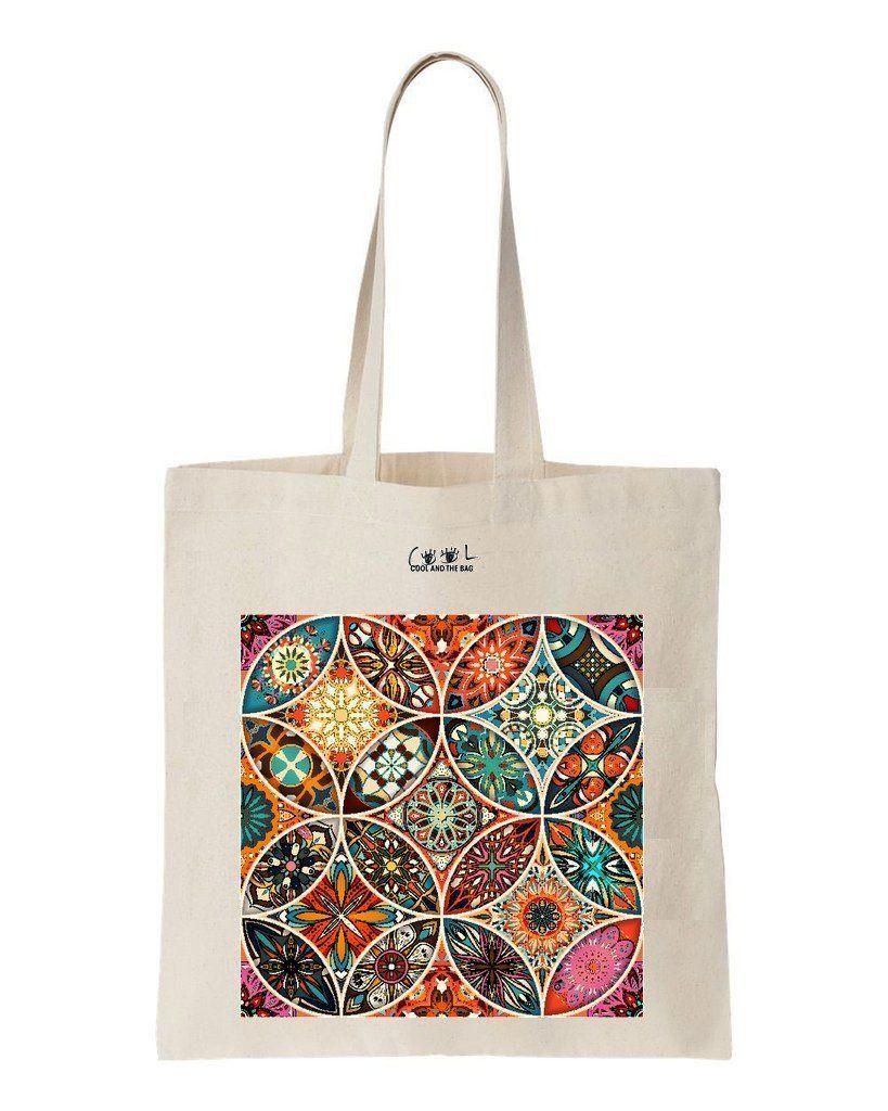 Circle Indian Pattern Printed Tote Bag Gift For Girls