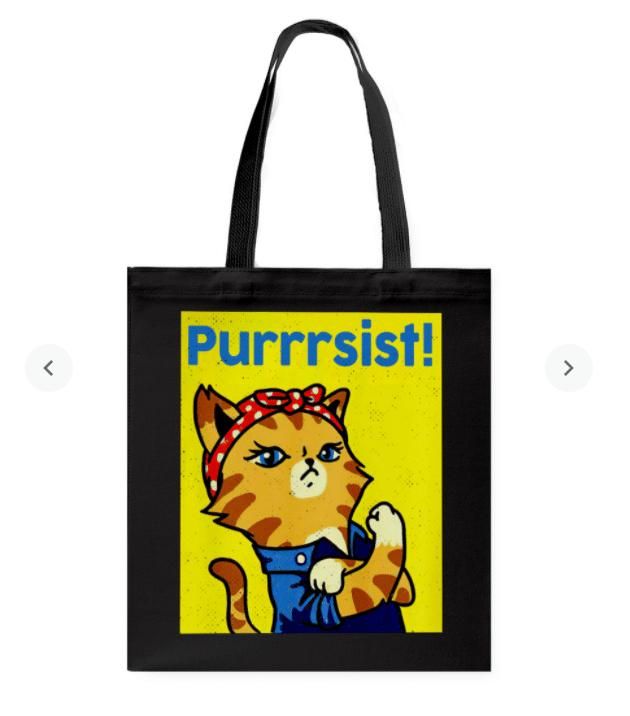 Purrrsist Cute Cat Printed Tote Bag
