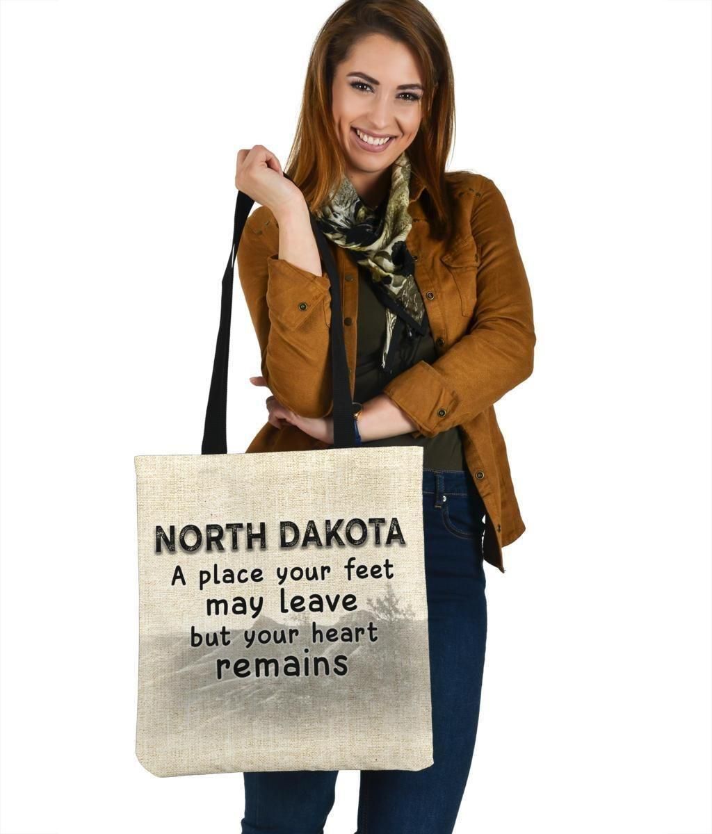 North Dakota A Place Your Feet Leave Your Heart Remains Tote Bag