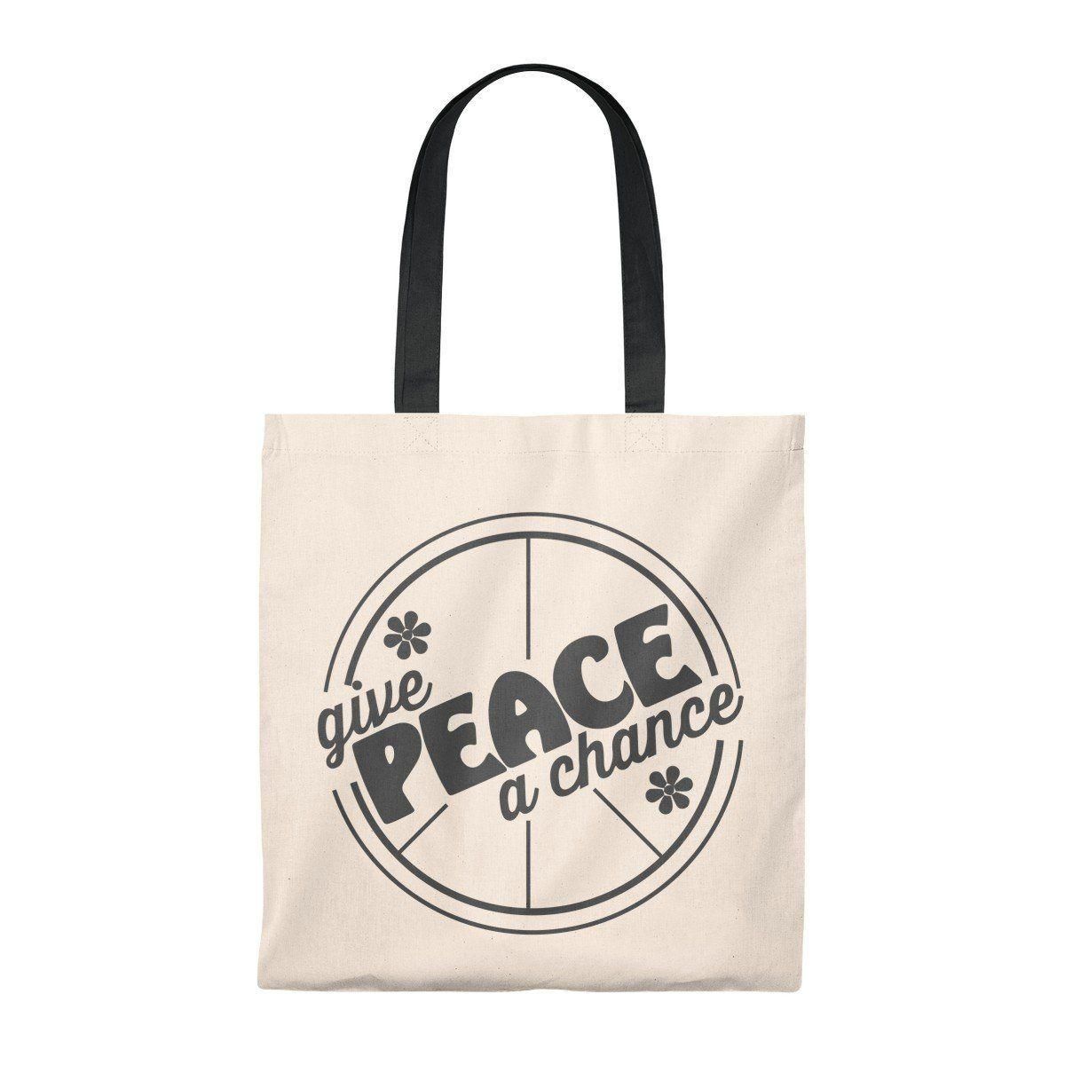 Give Peace A Chance Circle Art Printed Tote Bag