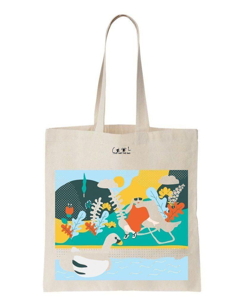 Relaxing Summer Printed Tote Bag Birthday Gift For Girl