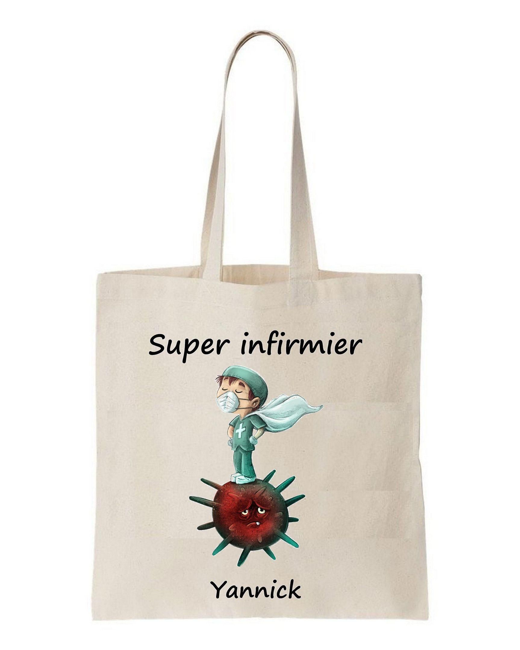 Super Infirmier Custom Name Printed Tote Bag Birthday Gift For Girl