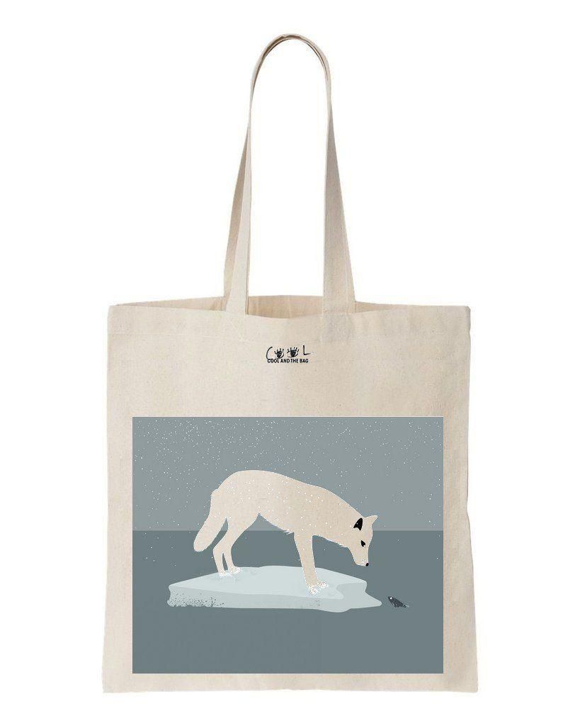 White Wolf Printed Tote Bag Birthday Gift For Girls