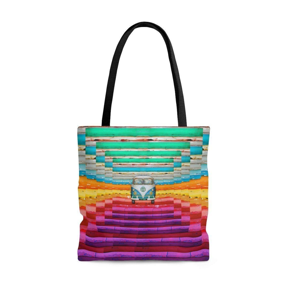 Unique Color Hippie Van Printed Tote Bag