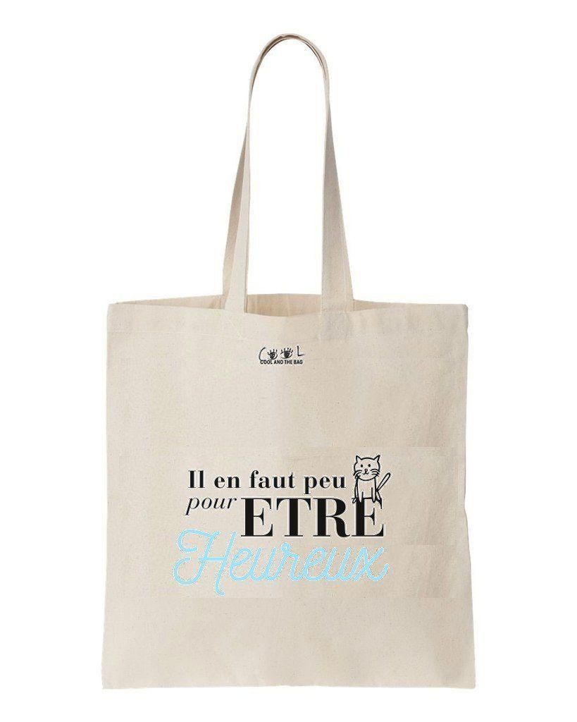 Il En Faut Peu Pour Etre Heureux Printed Tote Bag Gift For Girls