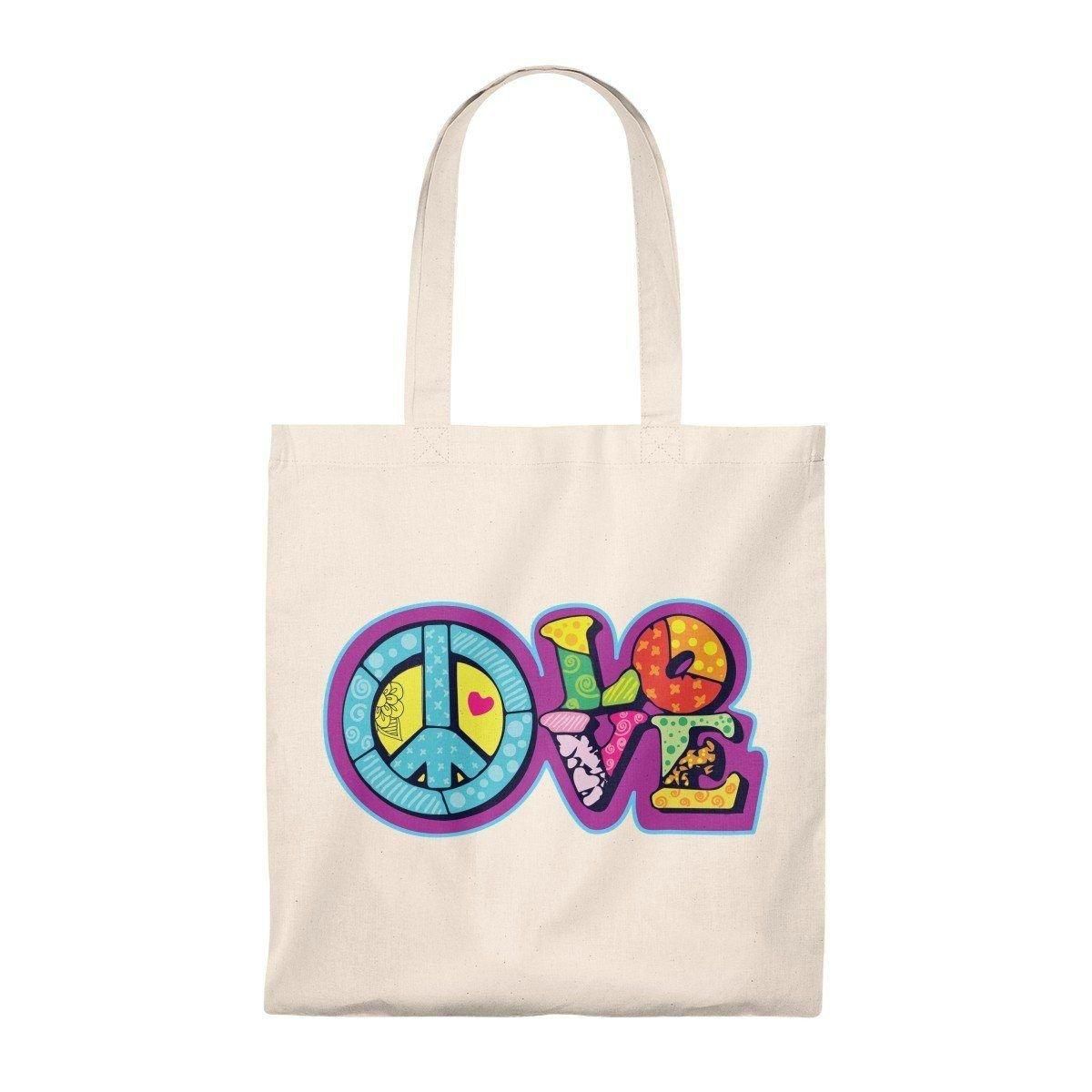 Peace Sign Love Printed Tote Bag