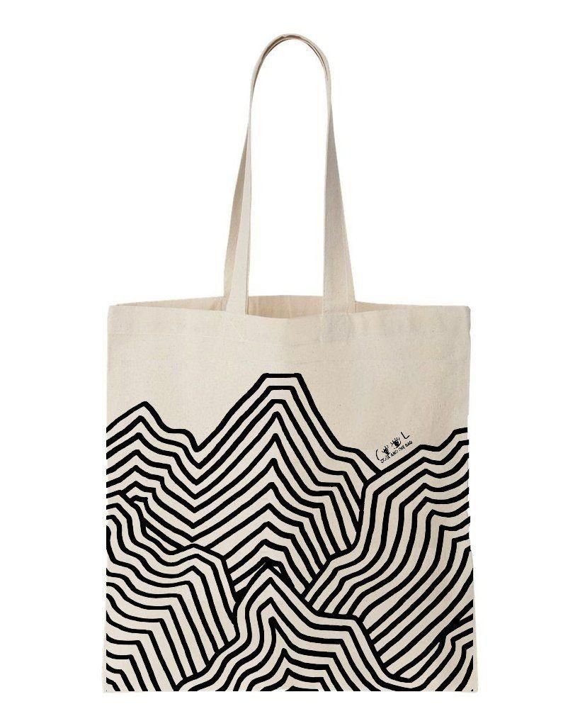 Black Mountain Printed Tote Bag Birthday Gift For Girl