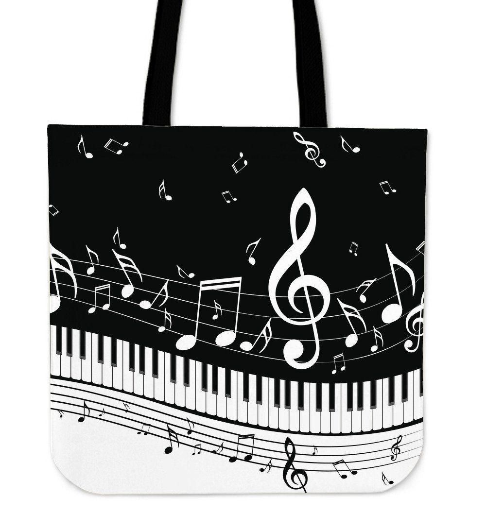 Black And White Classic Piano & Music Score Tote Bag