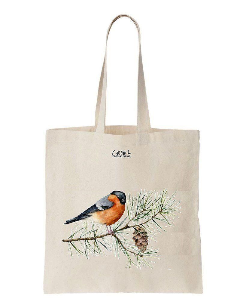 Cute Bird On Branch Gift For Bird Lovers Printed Tote Bag