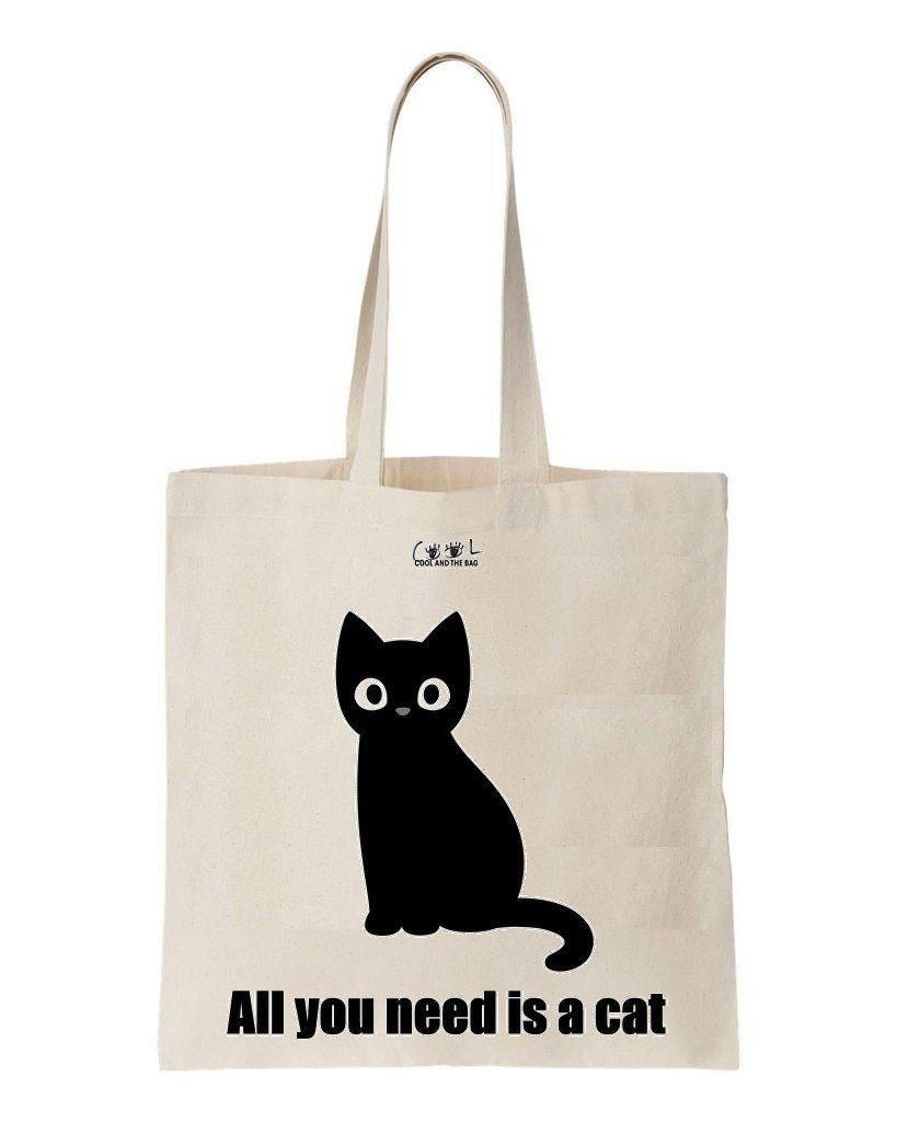 All You Need Is A Cat Printed Tote Bag Gift For Cat Lovers