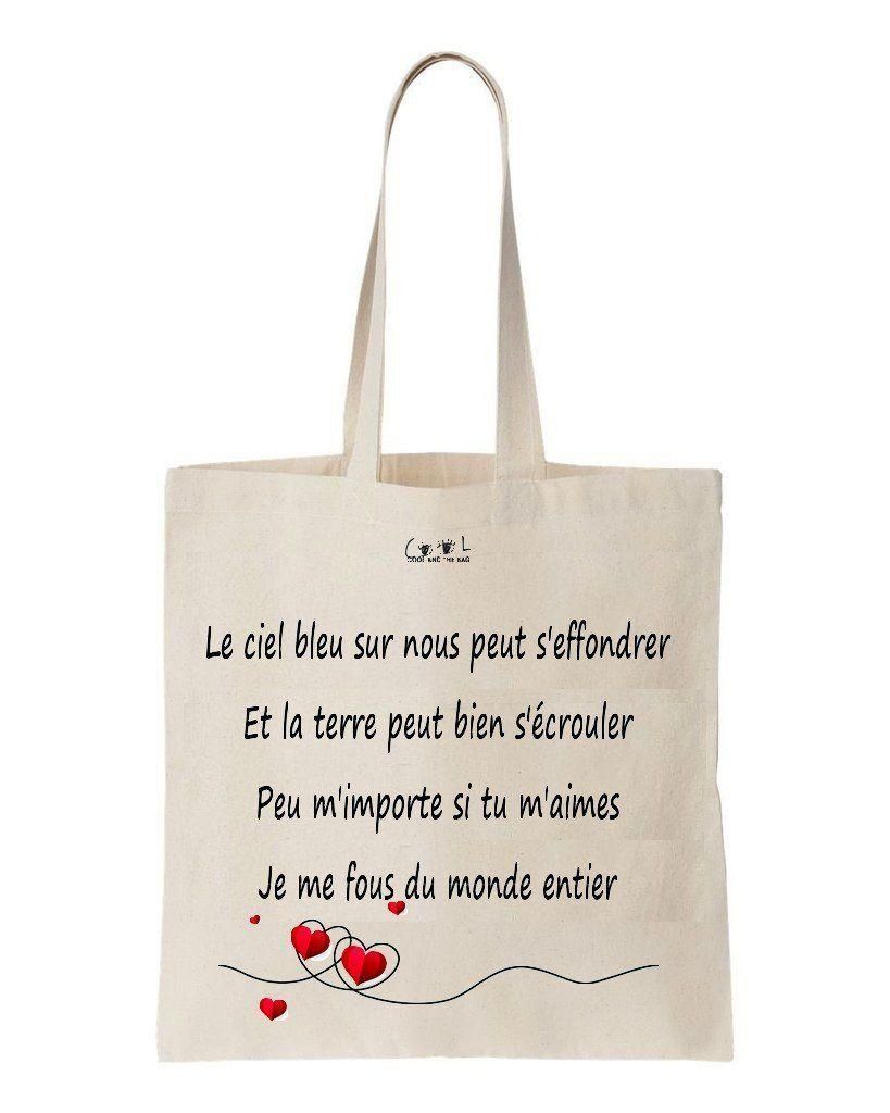 Hymne  L'Amour Printed Tote Bag Gift For Lover
