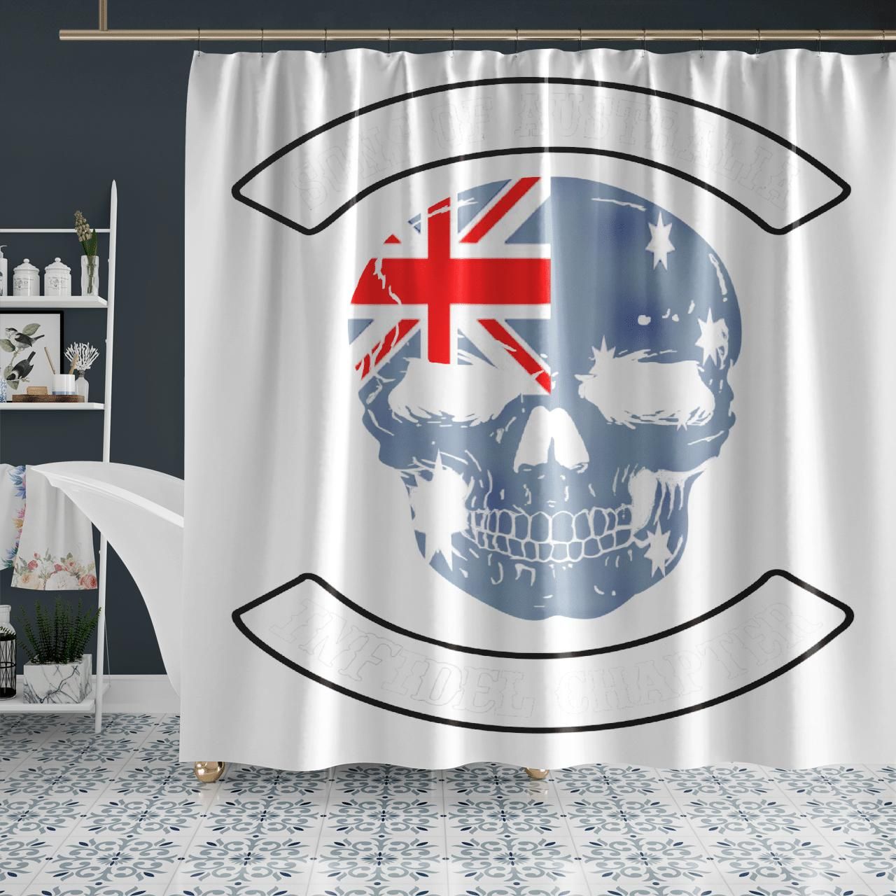 Sons Of Australia Infidel Chapter Usa Skull Shower Curtain