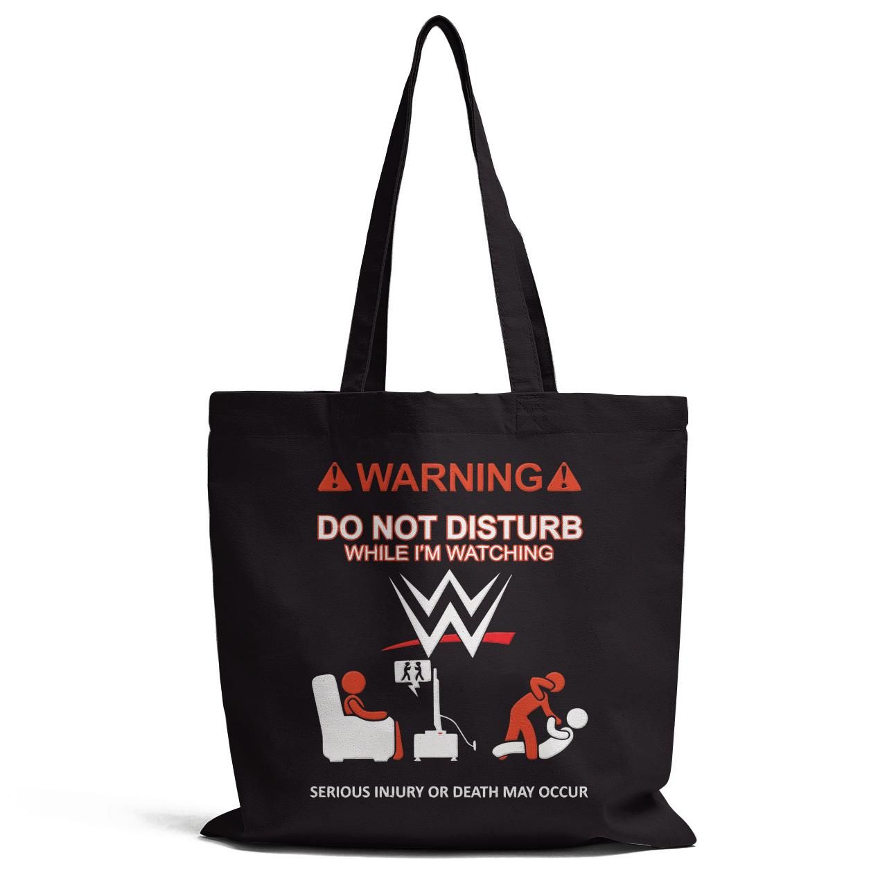 Warning Do Not Disturb While I Am Watching Tote Bag