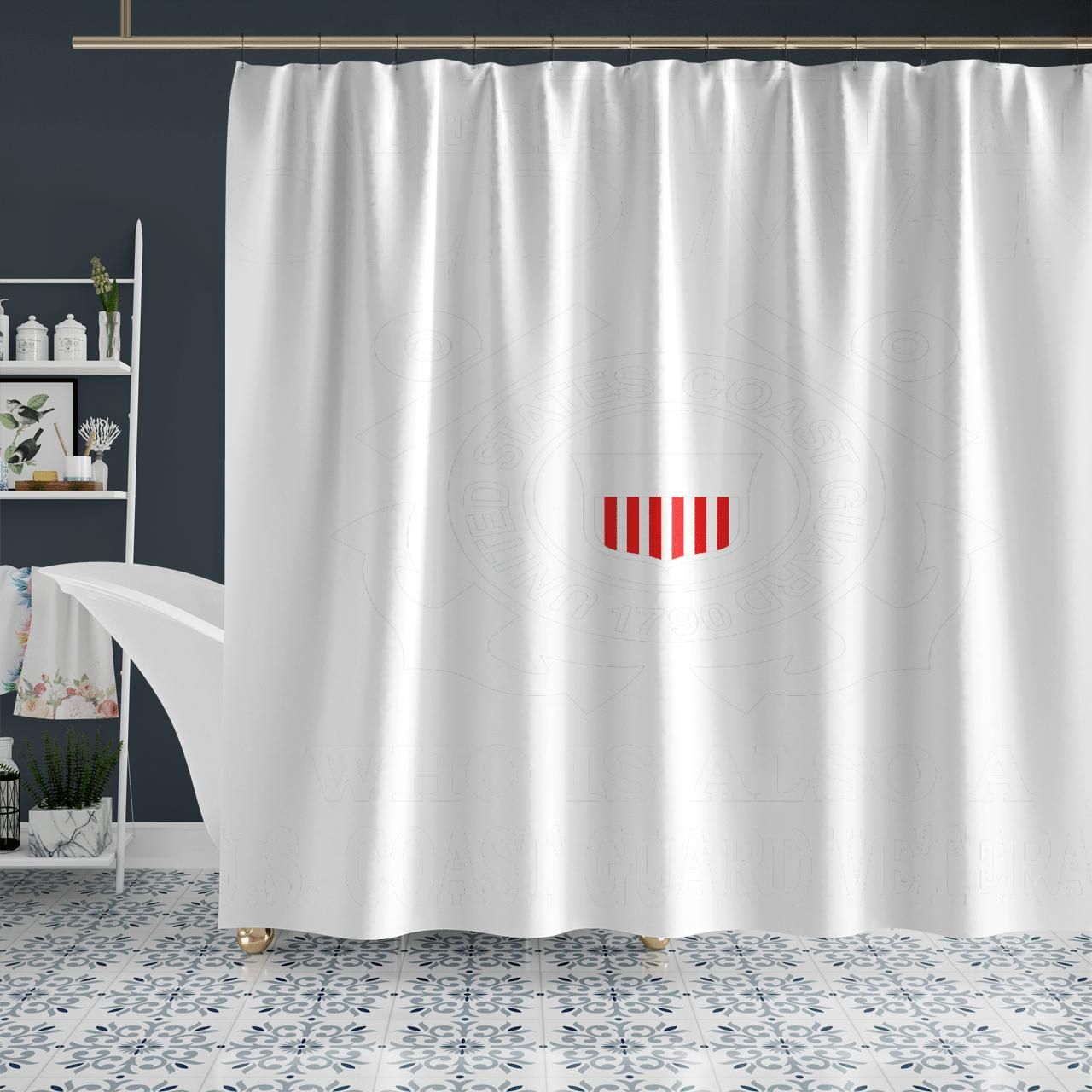 Never Underestimate An Old Man Who Is Also A Us Coast Guard Veteran Shower Curtain