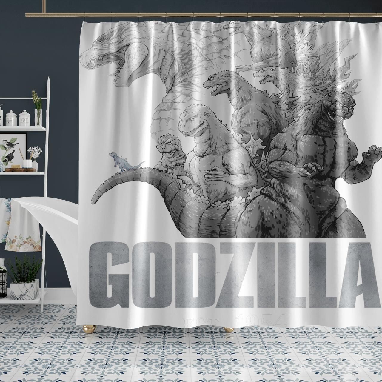 Godzilla Est 1954 Shower Curtain PANSC0002