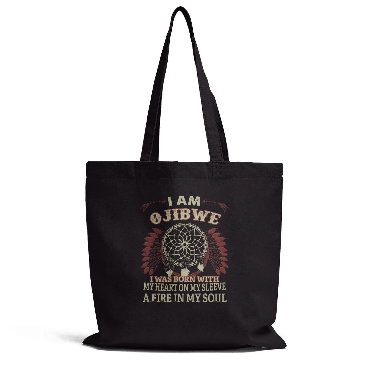 I Am Ojibwe I Was Born With My Heart On My Sleeve Tote Bag