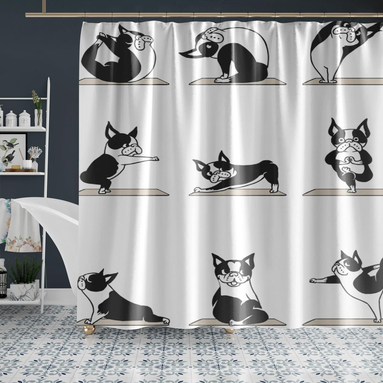 Boston Terrier Gifts For Dog Lovers Shower Curtain