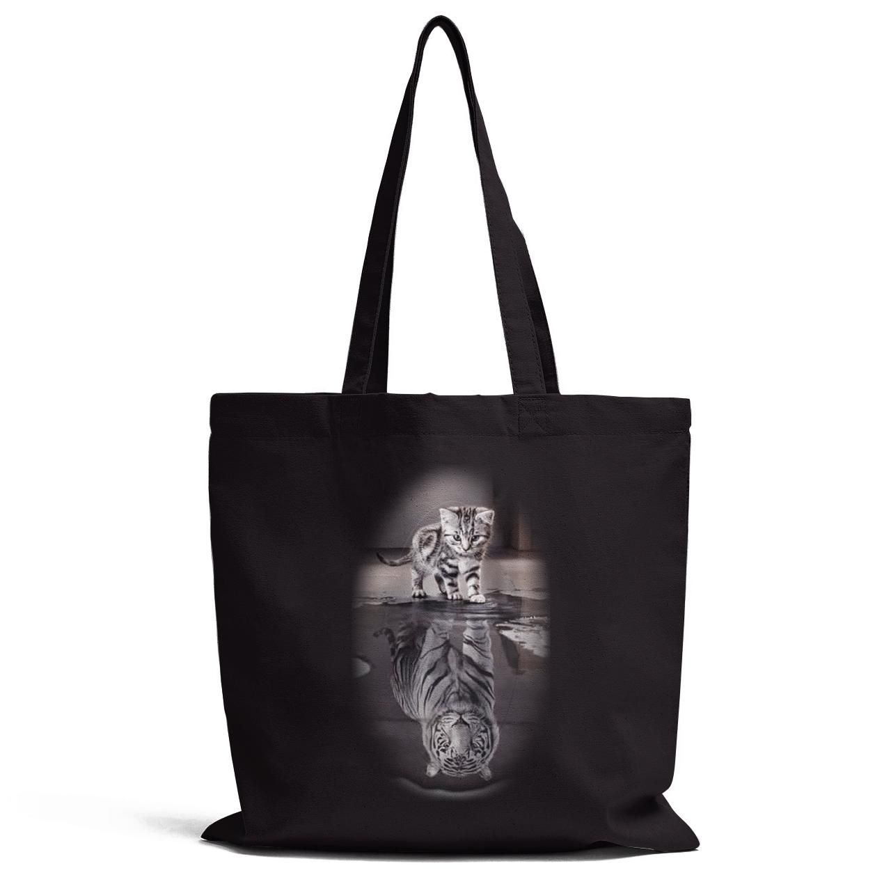 Cat With Tiger Shadow Gifts For Cat Lovers Tote Bag