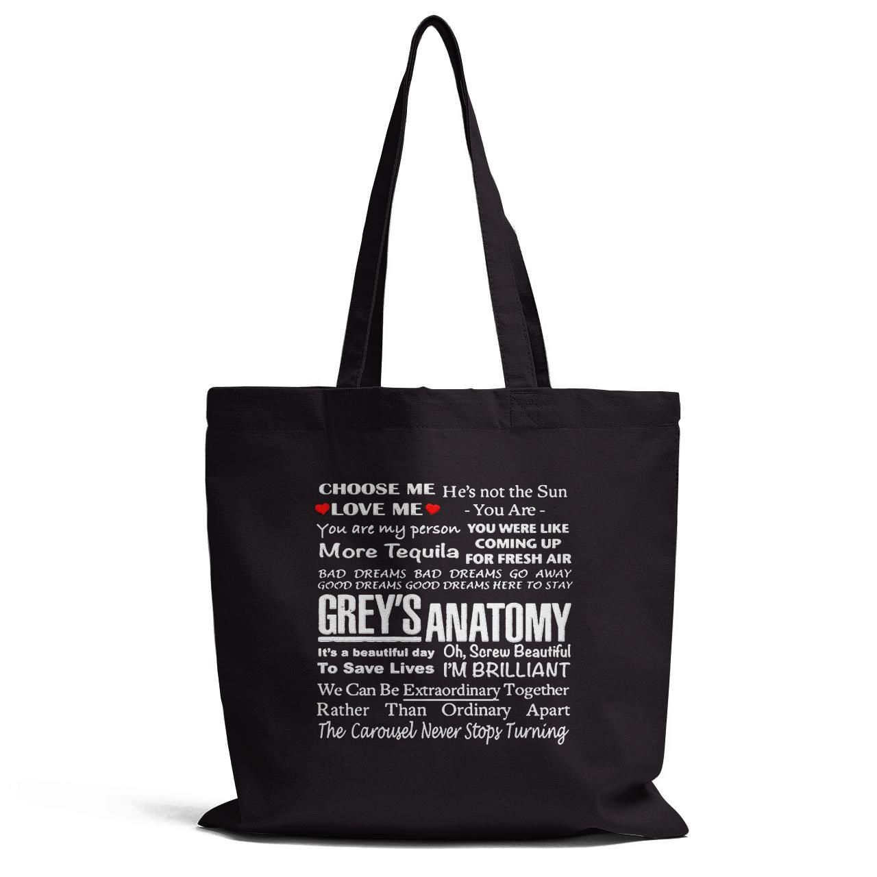 Choose Me Love Me Grey'S Anatomy Tote Bag