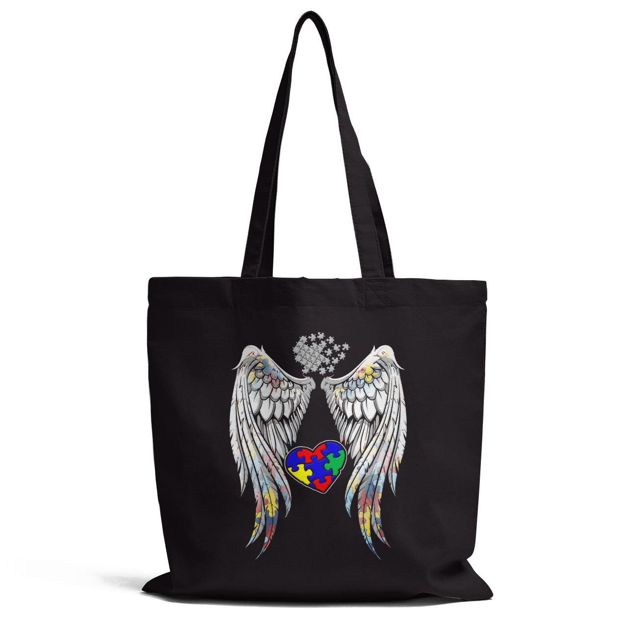 Autism Wings And Heart Tote Bag