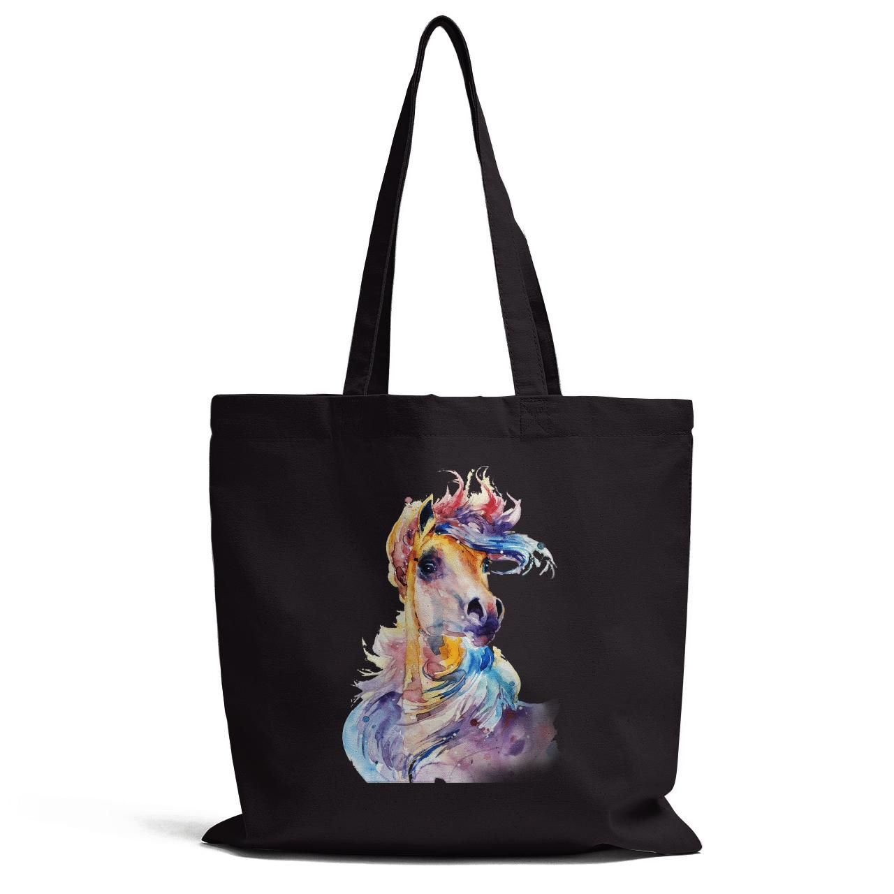 Graphic Colorful Painting Horse Tote Bag