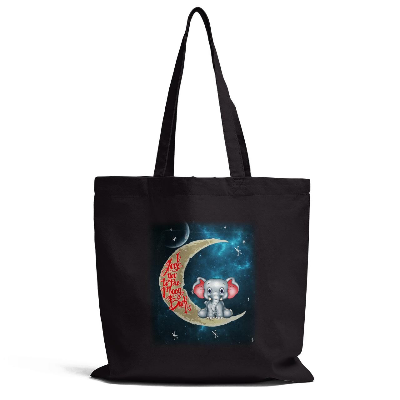 I Love You To The Moon And Back Elephant Tote Bag