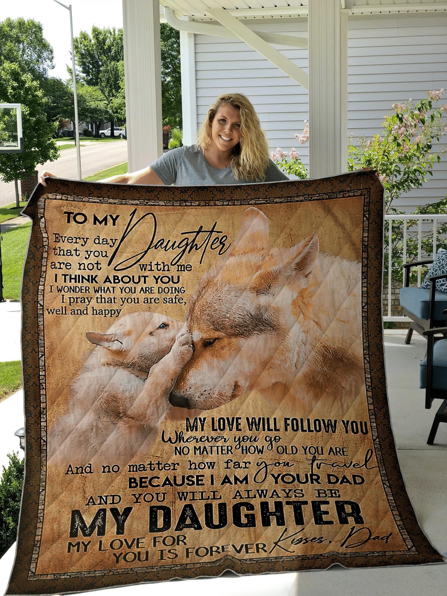 Gifts For Daughter From Dad  You Will Always Be My Daughter Great Lion Quilt