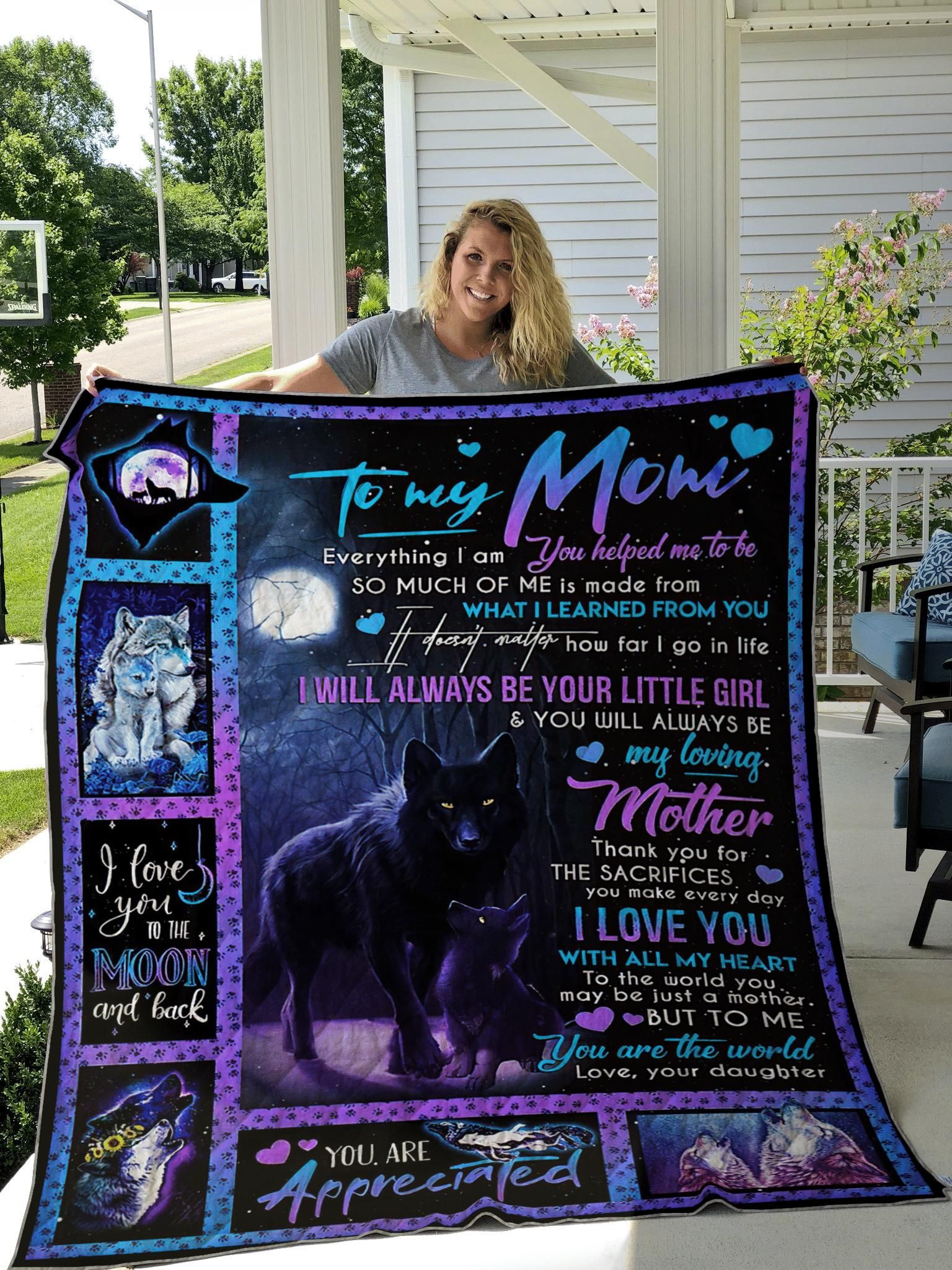 Wolf Mother's Day Gift For Mom From Son You Are Appreciated Quilt